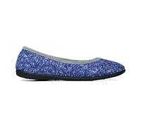 Padders Kozitoze Diane Wide E Fitting Ballerina Slipper - Blue/Combi UK3