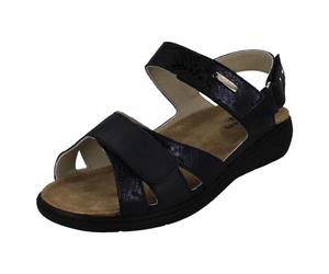 Padders Ladies Dual Wide Fitting Summer Sandals Isabelle - Navy Combination Leather - UK Size 5 4E - EU Size 38