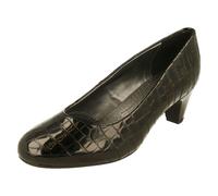 Padders Ladies Padders Court Shoe Jane - Black Croc - UK 3.5
