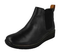 Padders Ladies Padders Wide Fitting Wedge Heeled Ankle Boots Rowen - Black - UK 3