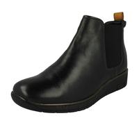 Padders Ladies Padders Wide Fitting Wedge Heeled Ankle Boots Rowen - Midnight - UK 5