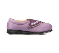 (UK 6, Purple) Ladies Padders Wide Fitting Memory Foam Slippers Hug - EE Fit