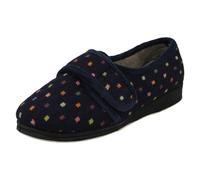 Padders Ladies Wide Fitting Hook & Loop Slippers - Lotty