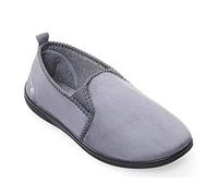 Padders Lewis Wide Fit Memory Foam Mens Slippers (12 UK, Grey, numeric_12)