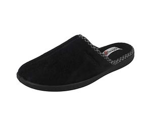 Padders Luke Wide Fitting Mens Memory Foam Mule Open Back Slippers - Black, UK9