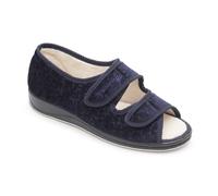 Padders LYDIA Womens (EE Fit) Touch Fasten Slippers Navy - Blue - Size UK 5