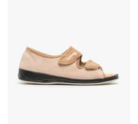 Padders Lydia Wide EE Fitting Womens Memory Foam Slippers Taupe