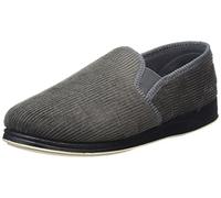 Padders Men's Albert Low Top Slippers, Grey, 8 UK Wide