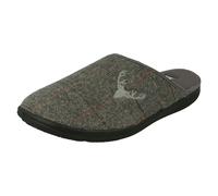 Padders Stag Wide Fitting Mens Memory Foam Slippers (6 UK, Grey Combi, numeric_6)