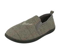 Padders Mens Padders Stag Detailed Slipper Huntsman - Grey Combi - UK 7