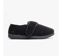 Padders OLIVER Mens Touch Fasten Full Slippers Black - UK 10