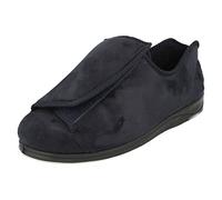 Padders Plus Peter Extra Wide Fitting Mens Memory Foam Slippers (11 UK, Navy, numeric_11)