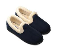 Padders Repose EE Wide Fitting Womens Memory Foam Slippers (7, Navy, numeric_7)