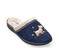 Padders Scotty Wide Fitting Open Back Womens Memory Foam Slippers (7 UK, Navy, numeric_7)