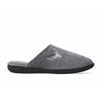 Padders Stag Wide Fitting Mens Memory Foam Slippers (10 UK, Grey Combi, numeric_10)