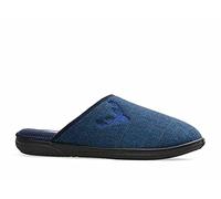 Padders Stag Wide Fitting Mens Memory Foam Slippers (10 UK, Navy Combi, numeric_10)