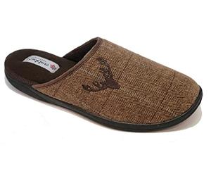 Padders Stag Wide Fitting Mens Memory Foam Slippers