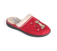 Padders Tabby Open Back Slippers, Red (42 Red), 3 UK