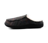 Padders Tom Mens Wide Fit Slip on Memory Foam Slippers - Soft Textile Upper and Open Back Design with Wide G Fitting for Extra Room and Ultimate Comfort