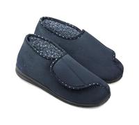 Padders Ladies Slippers 2E Fit Vulcanised - Navy Size 9