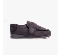 Padders Wrap Wide Fitting Mens Memory Foam Slippers (10 UK, Black, numeric_10)