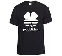 Paddidas Irish St Patrick's Day T-Shirt Men's Funny Ireland Top Tee(Black,M)