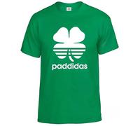 Paddidas Irish St Patrick's Day T-Shirt Men's Funny Ireland Top Tee(Irish Green,M)