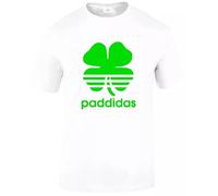 Paddidas Irish St Patrick's Day T-Shirt Men's Funny Ireland Top Tee(White,4XL)