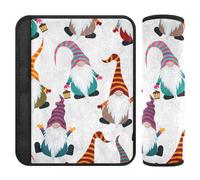 Padding for Car Seat Straps-Christmas Card Funny Good Luck Gnome Scandinavian Flat Flannel Belt Cushioning with Cotton Padding for Safe and Comfortable Travel Small