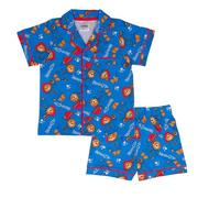 Paddington, 100% Cotton Button Up Short Sleeved Pyjama Set, Paddington Bear, 12-18 Months: 86cm, Blue