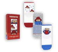 Paddington Bear 3-Pack Baby Ankle Socks, Unisex Design, Gift Box Packaging, Multi Sizes