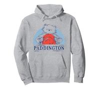 Paddington Bear Classic Illustration Hat Off Pullover Hoodie, Adult Unisex, Heather Grey, Large