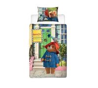 Paddington Bear Friends Single Duvet Cover And Pillowcase Set Cute Printed Bear Figures Reversible Design