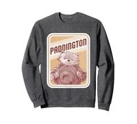 Paddington Bear Hat Off Retro Badge Sweatshirt, Adult Unisex, Dark Heather Grey, XX-Large