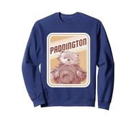 Paddington Bear Hat Off Retro Badge Sweatshirt, Adult Unisex, Navy Blue, Medium