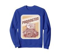 Paddington Bear Hat Off Retro Badge Sweatshirt, Adult Unisex, Royal Blue, Medium