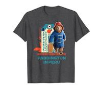 Paddington Bear in Peru Peruvian Adventures T-Shirt, Men, Dark Heather Grey, Large