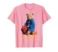 Paddington Bear in Peru Sat On Suitcase T-Shirt, Men, Pink, XX-Large