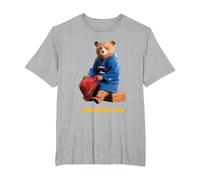 Paddington Bear in Peru Sat On Suitcase T-Shirt, Men's Big and Tall, Heather Grey, 4X Tall