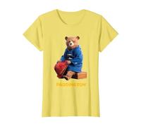 Paddington Bear in Peru Sat On Suitcase T-Shirt, Women, Lemon Yellow, XX-Large