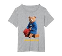 Paddington Bear in Peru Sat On Suitcase T-Shirt, Women's Plus, Heather Grey, 4X