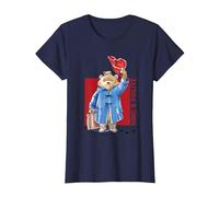 Paddington Bear Kind & Polite Marmalade Sandwich Under Hat T-Shirt, Women, Navy Blue, Large