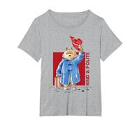 Paddington Bear Kind & Polite Marmalade Sandwich Under Hat T-Shirt, Women's Plus, Heather Grey, 1X
