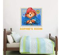 Paddington Bear Personalised Name Wall Sticker Yellow - Padd 012 Stamp Kids Wall Decal Vinyl Art Bedroom Mural (120cm height x 120cm width)