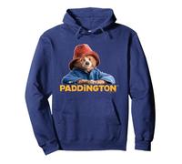 Paddington In Peru Bear Smile Pullover Hoodie, Adult Unisex, Navy Blue, Small