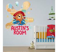 Paddington TV Wall Sticker - Messy Splatter Personalised Name Wall Decal Kids Art (90cm Height x 75cm Width)
