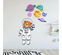 Paddington TV Wall Sticker - Space Planet Balloons Wall Decal Kids Art (90cm Height x 60cm Width)