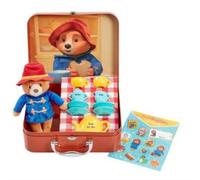 Rainbow Designs Paddington Bear's Toy Tea Set - 9-Piece Children's Tea Set with Teapot, Cups, Saucers & Sugar Pot - Features Cuddling Soft Toy, Reusable Suitcase & Sticker Sheet