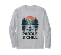 Paddle and Chill Kayaking Canoe Lake Long Sleeve T-Shirt