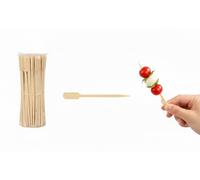 Paddle Bamboo Skewers 10 cm, Natural Wooden Flat Paddle BBQ Picks, Disposable Fruit Cocktail Forks for Barbecue, Kebabs, Mini Burgers, Appetizer, Dessert, Party, Buffet, Catering 100-5000 Count (400)